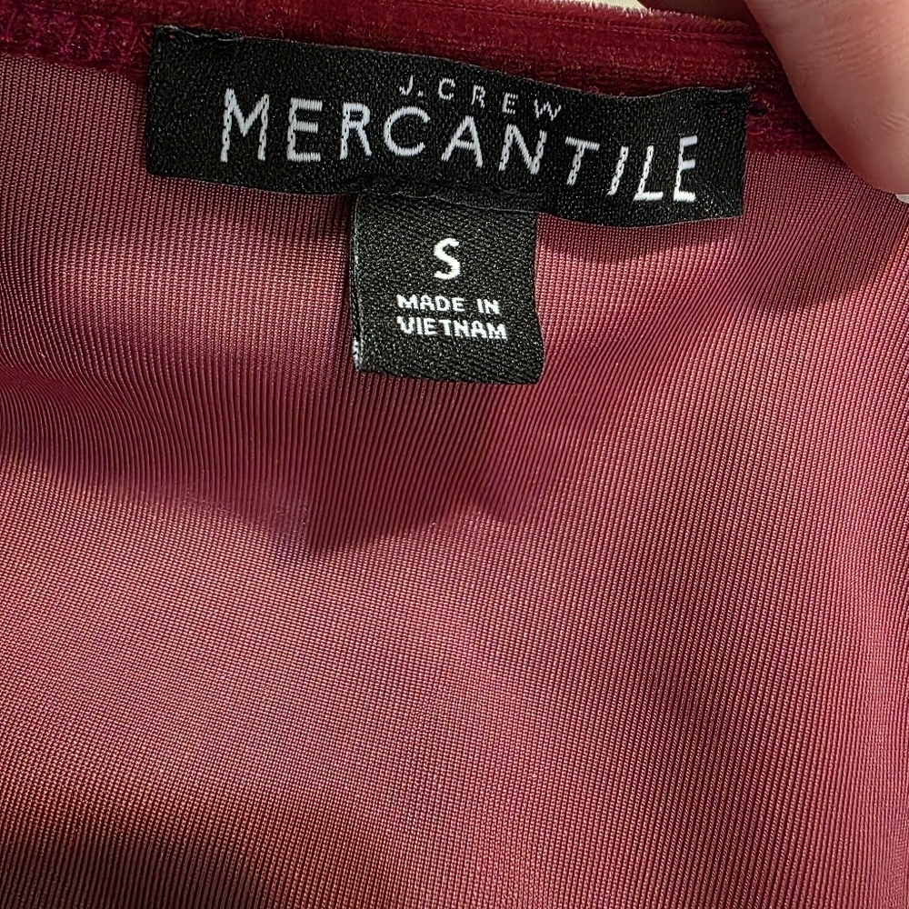 J. Crew Velvet Wrap Top - Cranberry - Picture 6 of 8